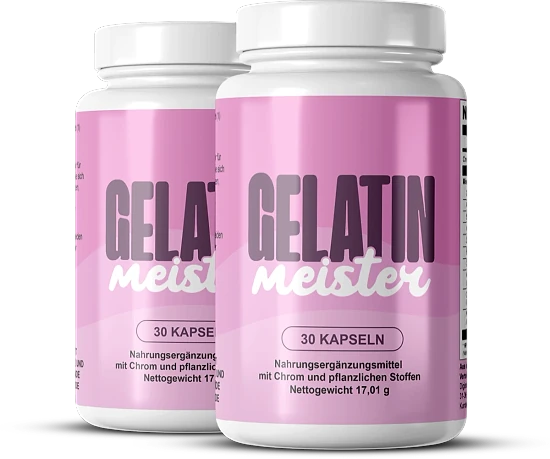 Zwei Gelatin Meister Flaschen