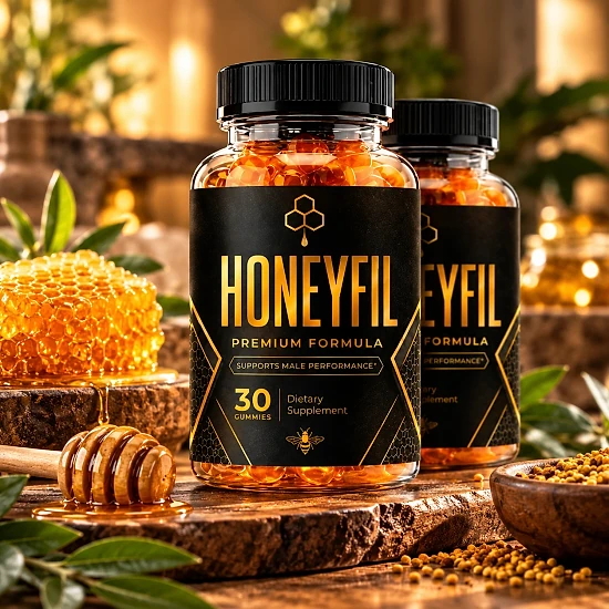 Honeyfil gummies bottle with honey