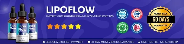 Lipo Flow 60-day money-back guarantee and quality badges
